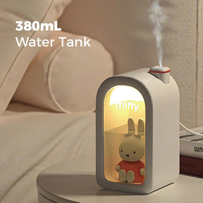 X Miffy Cool Mist Humidifier - Ultrasonic Quiet Humidifier, Mini Cute Humidifier with Night Light, 380ml for Bedroom, App-Controlled RGB Light (2.0 Plus-Version) - Pink