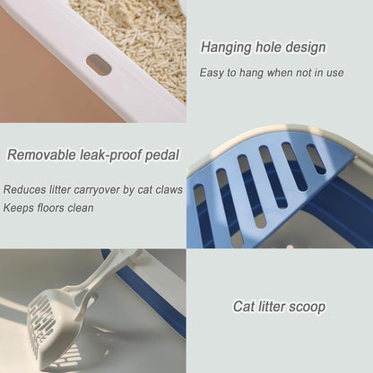 Collapsible Kitten Litter Box Low Entry Small Cat Litter Box M