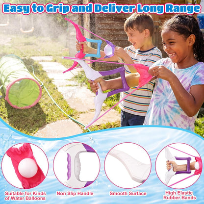 2 Pack Water Balloon Launcher Slingshots Large,Pink Purple