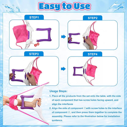 2 Pack Water Balloon Launcher Slingshots Large,Pink Purple