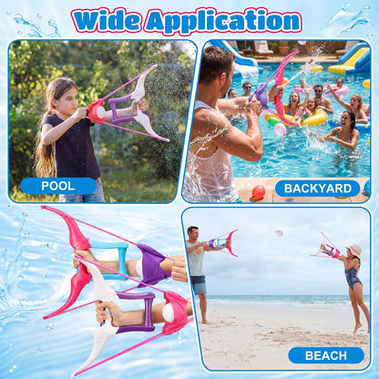 2 Pack Water Balloon Launcher Slingshots Large,Pink Purple