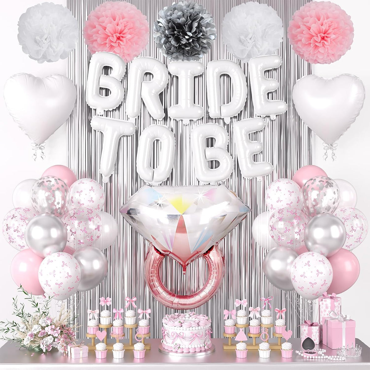 Pink Bachelorette Party Decorations, Bride To Be Bridal Shower Balloon Kit