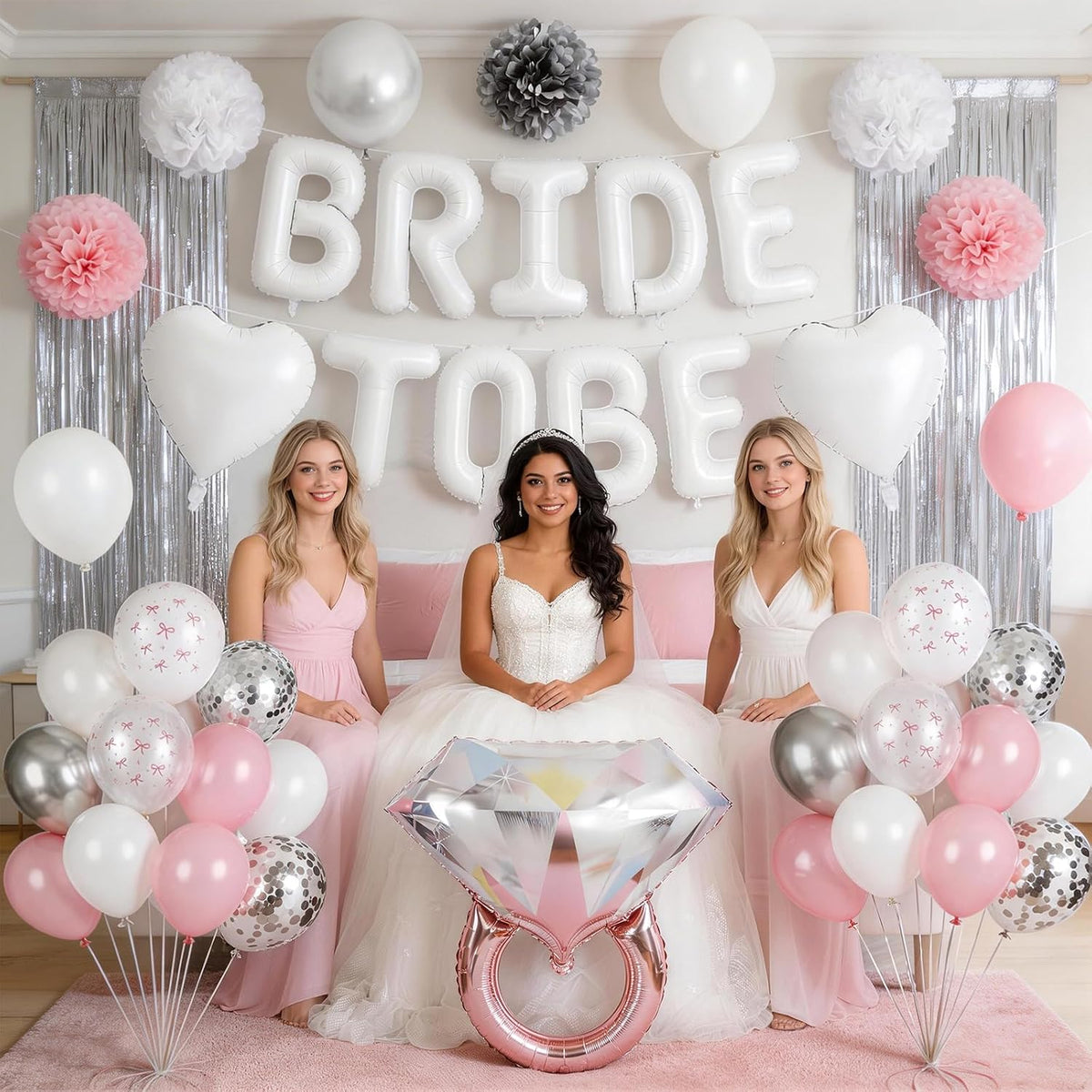 Pink Bachelorette Party Decorations, Bride To Be Bridal Shower Balloon Kit