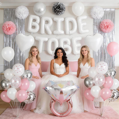 Pink Bachelorette Party Decorations, Bride To Be Bridal Shower Balloon Kit