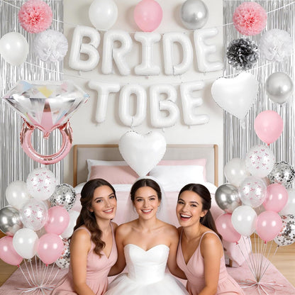 Pink Bachelorette Party Decorations, Bride To Be Bridal Shower Balloon Kit