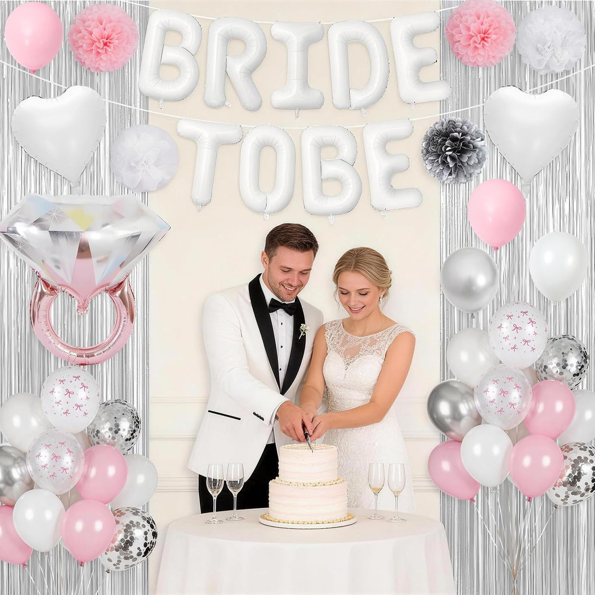 Pink Bachelorette Party Decorations, Bride To Be Bridal Shower Balloon Kit