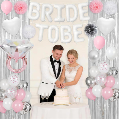 Pink Bachelorette Party Decorations, Bride To Be Bridal Shower Balloon Kit