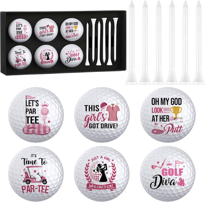6Pcs Funny Golf Balls Set for Women, Men, Practice Golf Balls for Men