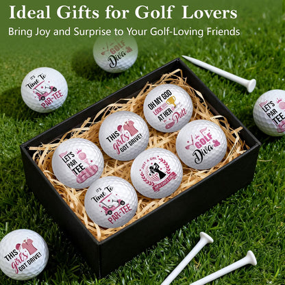 6Pcs Funny Golf Balls Set for Women, Men, Practice Golf Balls for Men