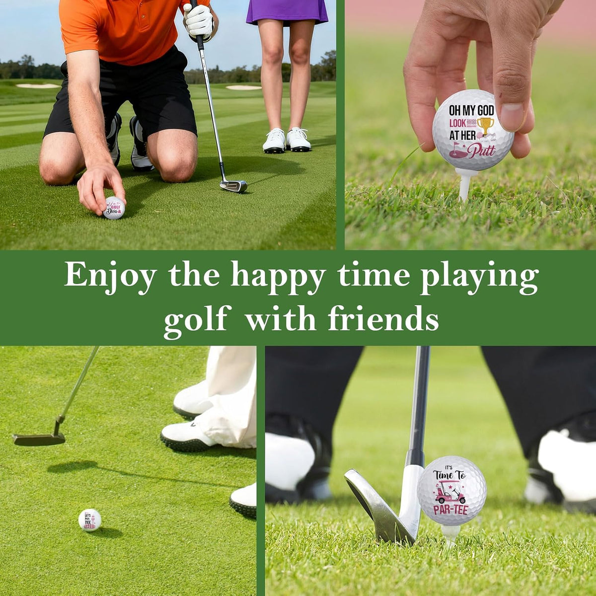 6Pcs Funny Golf Balls Set for Women, Men, Practice Golf Balls for Men