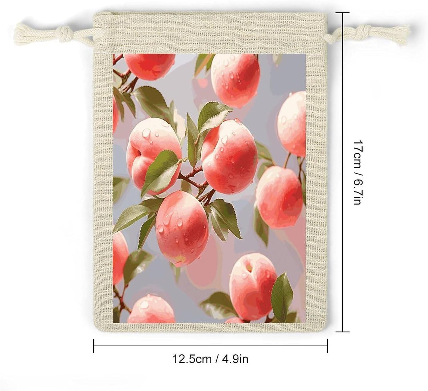 8 Pack Pink Peach Burlap Bag 6.7"x4.9", Natural Cotton Linen Drawstring Bags Reusable Rustic Gift Bag Cute Sachet Bags Small Jewelry Pouch for Party Supplies Daily Storage