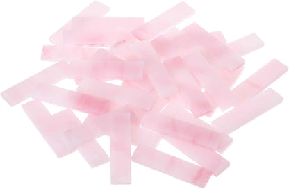 Rectangular Mosaic Tiles Stained Glass Strips, 1.57" x 0.4" Pink Glass Pieces 300g/10.58 oz Mosaic Tile Making Supplies for DIY Handmade Crafts and Home Decoration