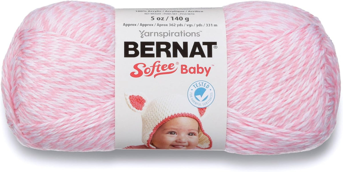 Softee Baby Yarn for Crocheting Soft, Pink Marl, 3-Pack