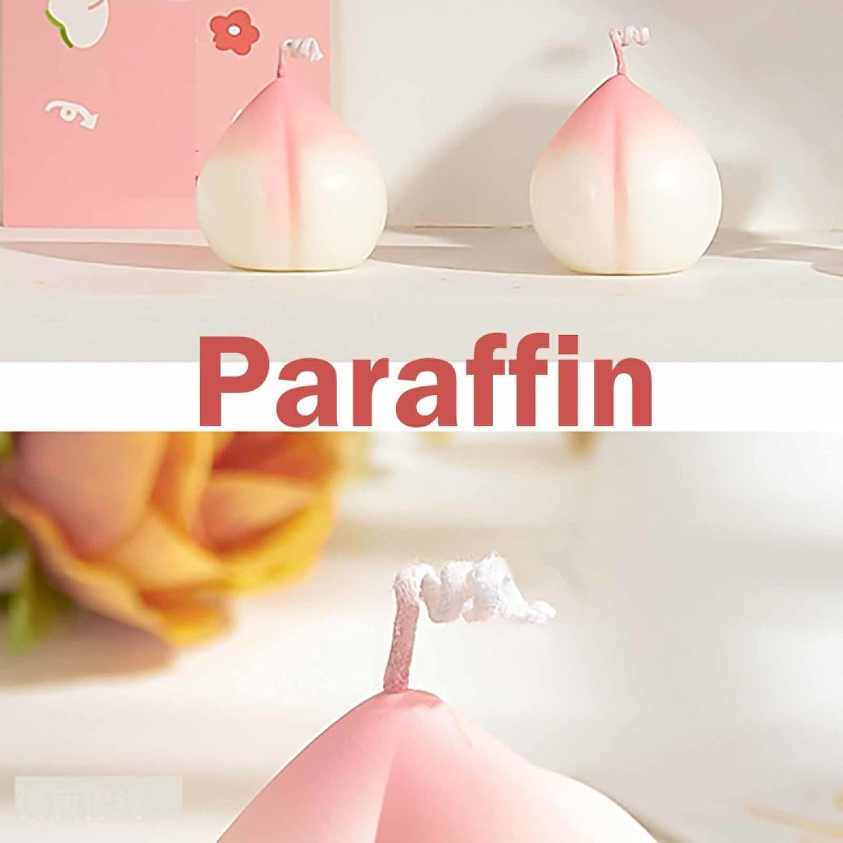 Creative Peach Shaped Scented Candle - Handmade Camellia Fragrance, Fruit Design for Home Decor, Great Gift, Paraffin Wax, Unique Aromatherapy Candle, 2PCS (Camellia Flavor)
