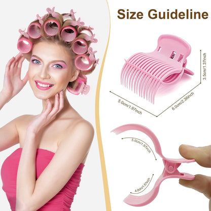 Hot Roller Clips,10PCS Hair Curler Clip for Women,pink