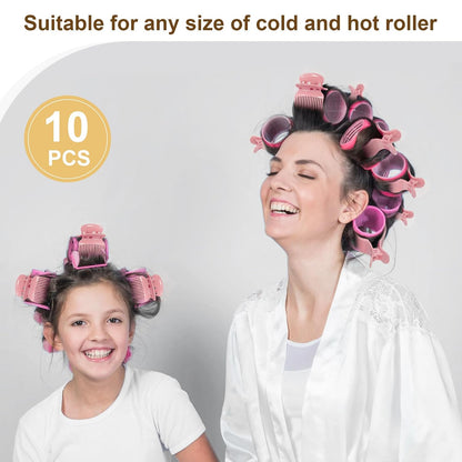 Hot Roller Clips,10PCS Hair Curler Clip for Women,pink