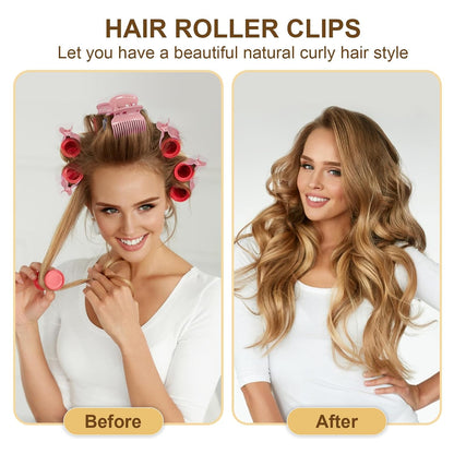 Hot Roller Clips,10PCS Hair Curler Clip for Women,pink