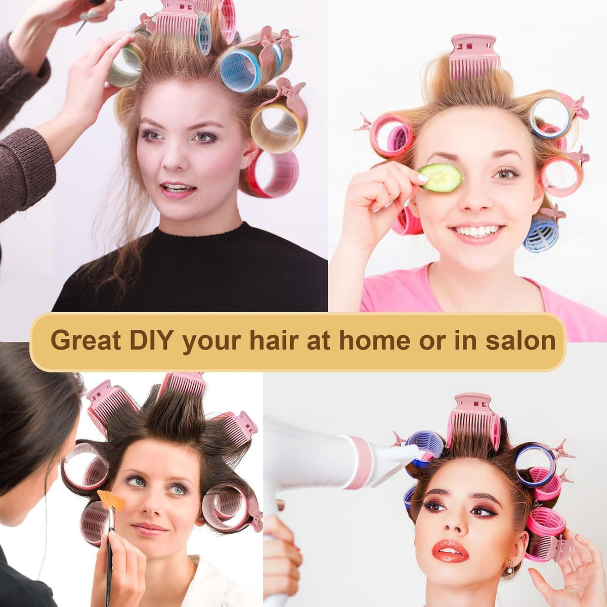 Hot Roller Clips,10PCS Hair Curler Clip for Women,pink