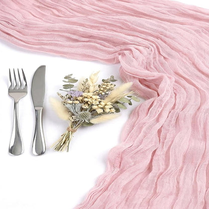 10 Pack Light Pink Cheesecloth Table Runner, 17x108 Inch