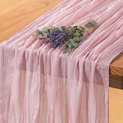 10 Pack Light Pink Cheesecloth Table Runner, 17x108 Inch