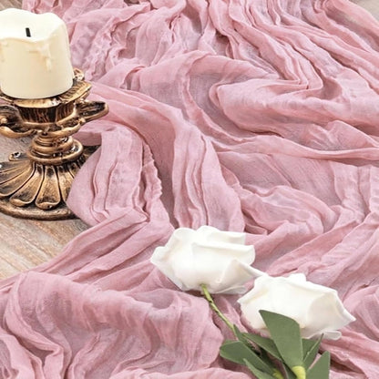 10 Pack Light Pink Cheesecloth Table Runner, 17x108 Inch