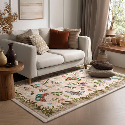 3x5 Washable Area Rugs for Entryway: Small Throw Rugs Stain Resistant Non Slip Low Pile Soft Faux Wool Lightweight Entry Rug for Bedroom Kitchen Laundry Bathroom Living Room Office Front Door Indoor