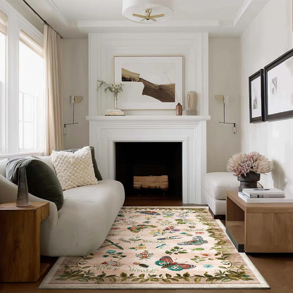 3x5 Washable Area Rugs for Entryway: Small Throw Rugs Stain Resistant Non Slip Low Pile Soft Faux Wool Lightweight Entry Rug for Bedroom Kitchen Laundry Bathroom Living Room Office Front Door Indoor