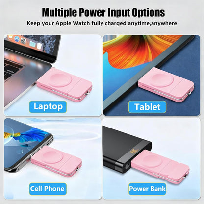 Portable Charger for Apple Watch,2-in-1 Wireless Fast Charging for Travel