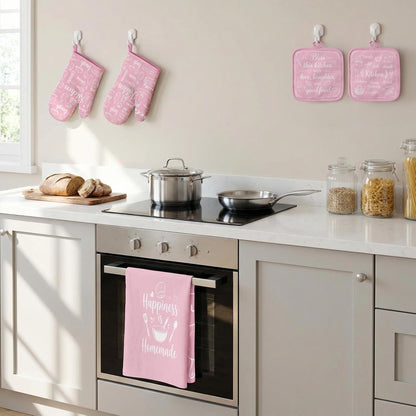 Pink Kitchen Decor Set, Pink Kitchen Towels, 8 Pack