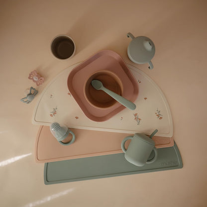 Silicone Placemat for Kids | BPA-Free Non-Slip Design (Blush)