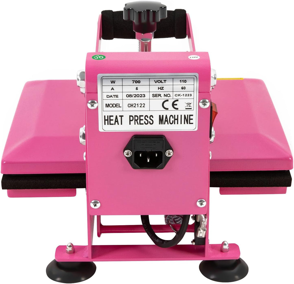 Heat Press Machine for T Shirts, 11.8 * 9 inches Modern Portable Heat Press Machine with Adjustable Time (0-999s) & Temperature (0-752 ° F), 700W Commercial Electric Heat Press Machine (Pink)