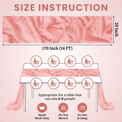 ® Pack of 5, 14ft Chiffon Table Runner 29 x 170 Inches, Sheer Wedding Runner Romantic Rustic Table Runner for Wedding Decoration, Birthday Party, Bridal Shower, Party Arch Décor - Peach