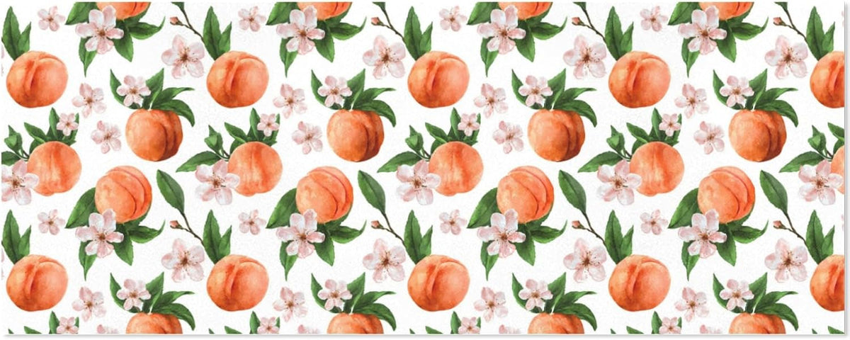 Peach Fruit and Flowers Gift Wrapping Paper Perfect for Wedding, Baby Shower, Valentine's Day, Christmas - Birthday Wrapping Paper Mini Roll - 58 x 22.8 inches