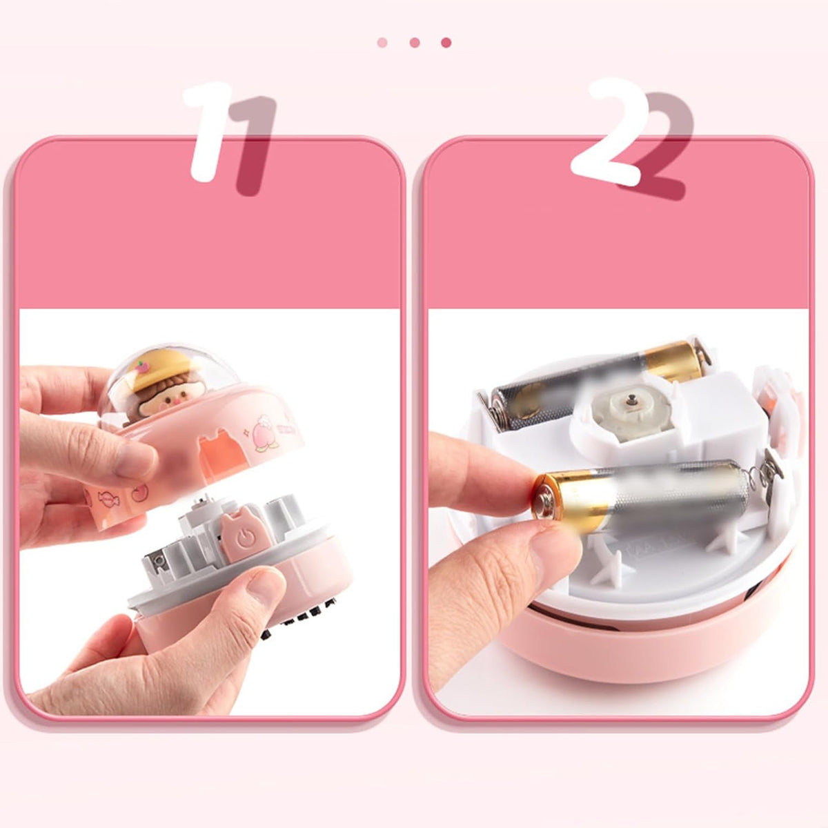 Desktop Mini Cute Vacuum Cleaner, Portable Cartoon Cleaner and Dust Sweep, Table Dust Sweeper Energy Saving, Design for Keyboard, Home, School, Office (Pink)