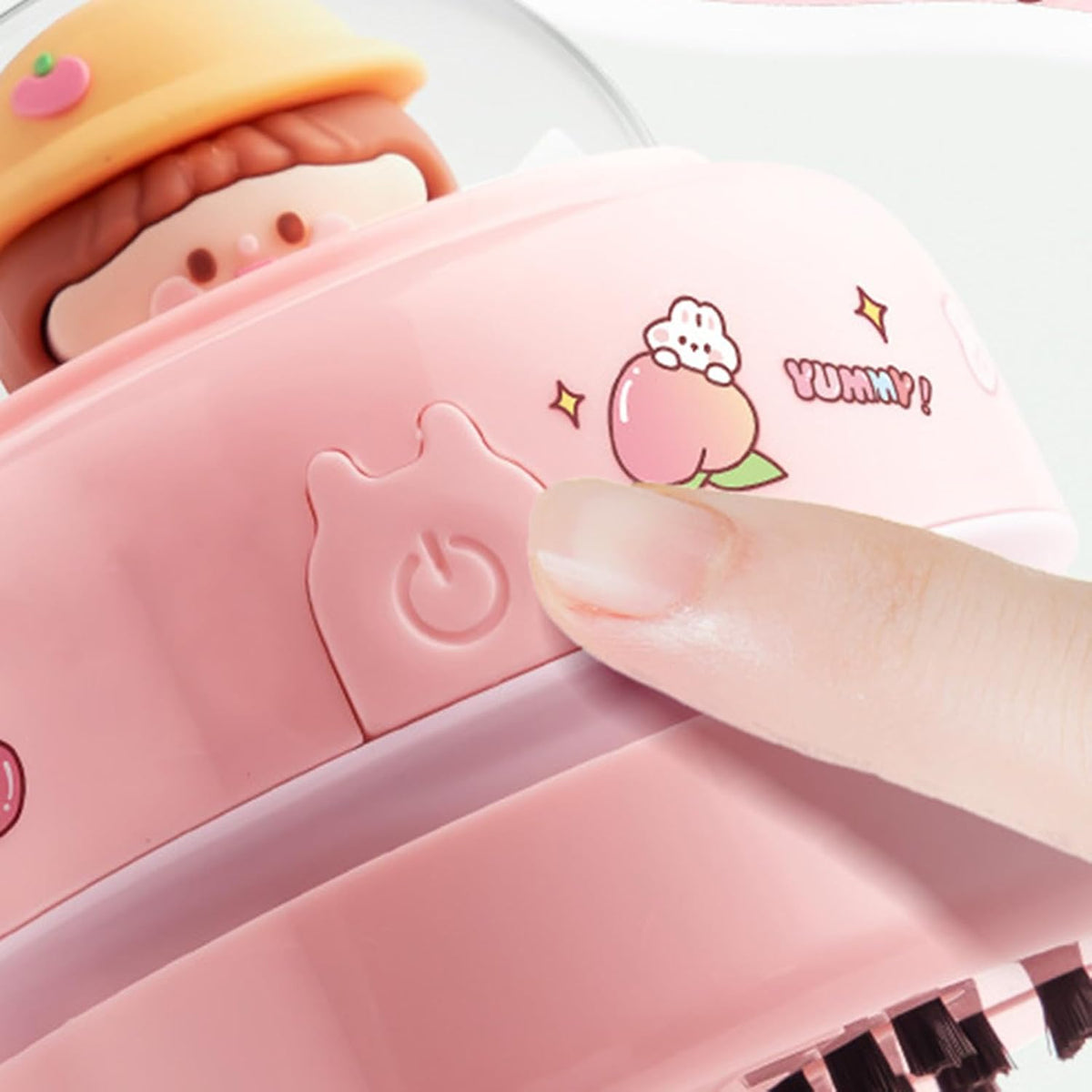 Desktop Mini Cute Vacuum Cleaner, Portable Cartoon Cleaner and Dust Sweep, Table Dust Sweeper Energy Saving, Design for Keyboard, Home, School, Office (Pink)
