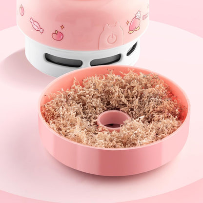 Desktop Mini Cute Vacuum Cleaner, Portable Cartoon Cleaner and Dust Sweep, Table Dust Sweeper Energy Saving, Design for Keyboard, Home, School, Office (Pink)