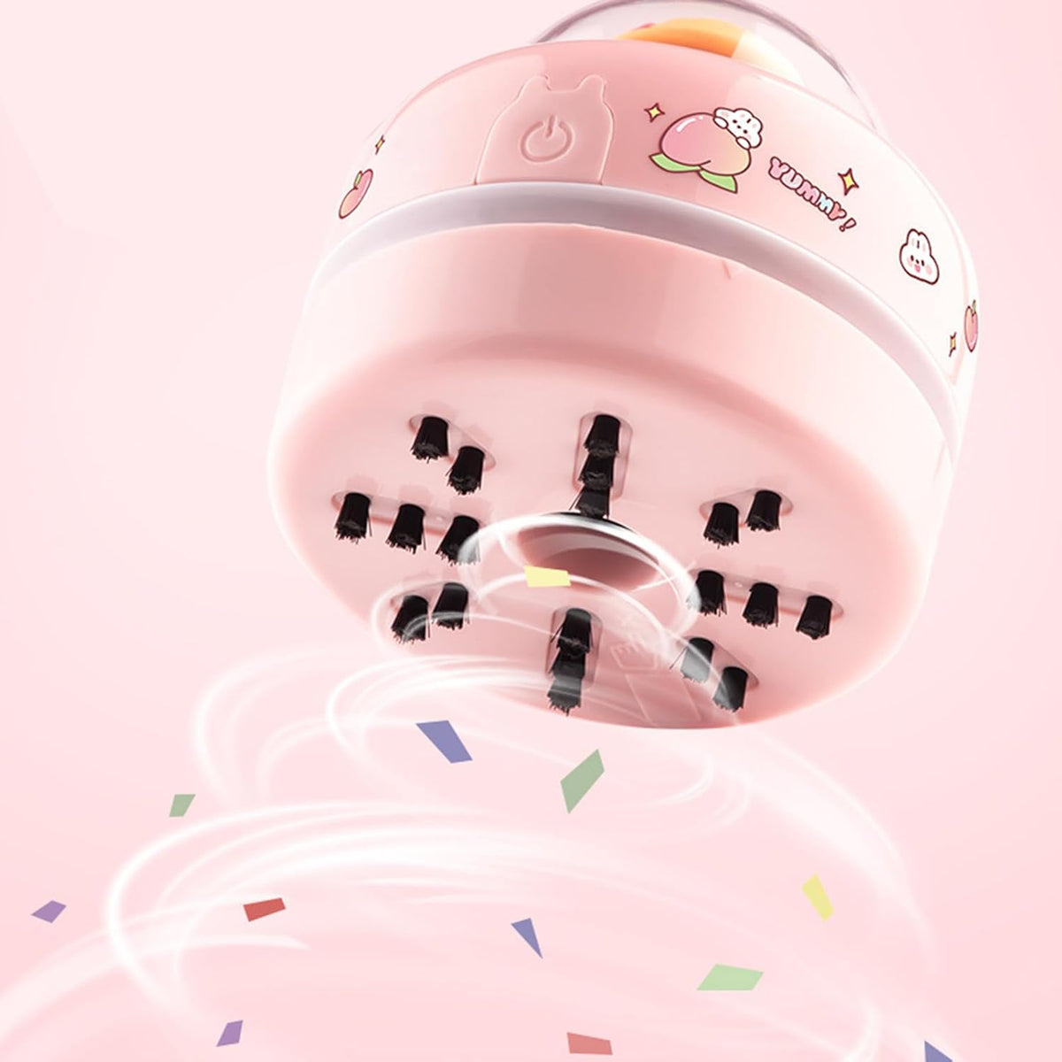 Desktop Mini Cute Vacuum Cleaner, Portable Cartoon Cleaner and Dust Sweep, Table Dust Sweeper Energy Saving, Design for Keyboard, Home, School, Office (Pink)