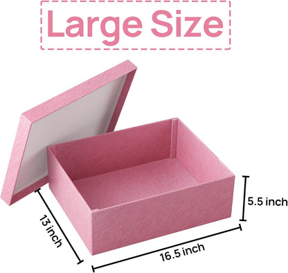 Large Gift Box 16.5x13x5.5'', Pink Gift Boxes with Lid for Presents
