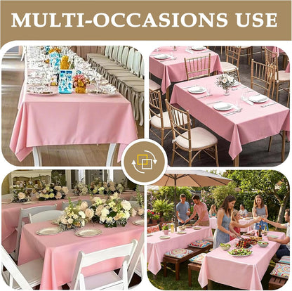 Pink Tablecloth Rectangle 60 x 102 Inch, 8 Packs