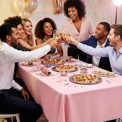 Pink Tablecloth Rectangle 60 x 102 Inch, 8 Packs