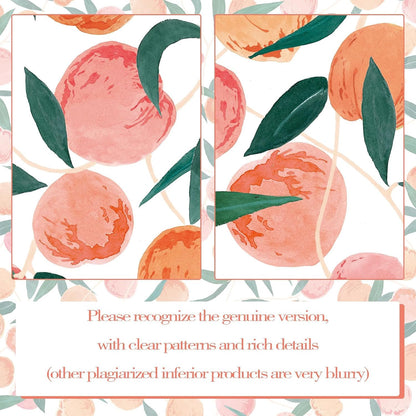 Peach Shower Curtain, Allover Fruits Cute Bright Colorful Design Waterproof Fabric Bathroom Curtains Set with 12 Hooks, Peachy Pink 72×72 inch
