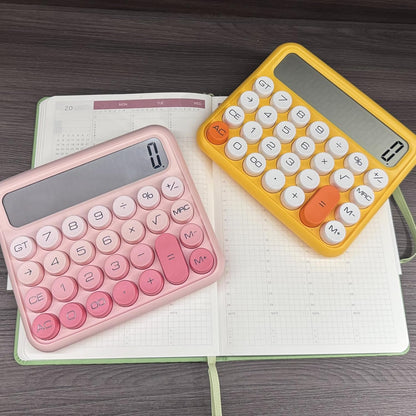 Desk Calculator - 12 Digit Large LCD Display, Big Button Calculator for School, Home & Business Use (Pink Gradient)
