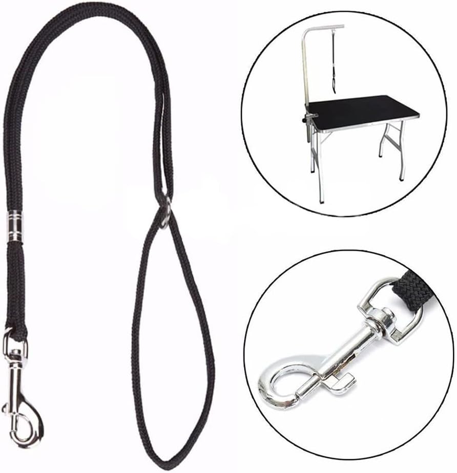 Dog Leash durable Dog Leash Nylon Pets Noose Loop Lock Clip Rope Adjustable Dogs Grooming Table Sling Restraint Ropes Pink 2Pcs