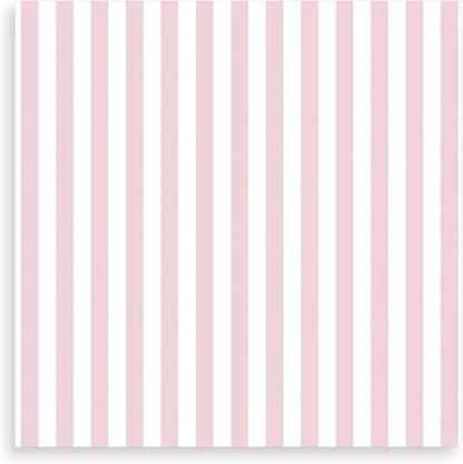 Pale Pink Cocktail Napkins Striped Paper Cocktail Napkins (Non-Toxic Ink) girl baby shower party decorations light pink and White blush Disposable Napkin set (50ct) 5" x 5"