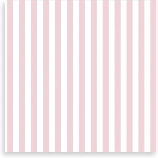 Pale Pink Cocktail Napkins Striped Paper Cocktail Napkins (Non-Toxic Ink) girl baby shower party decorations light pink and White blush Disposable Napkin set (50ct) 5" x 5"