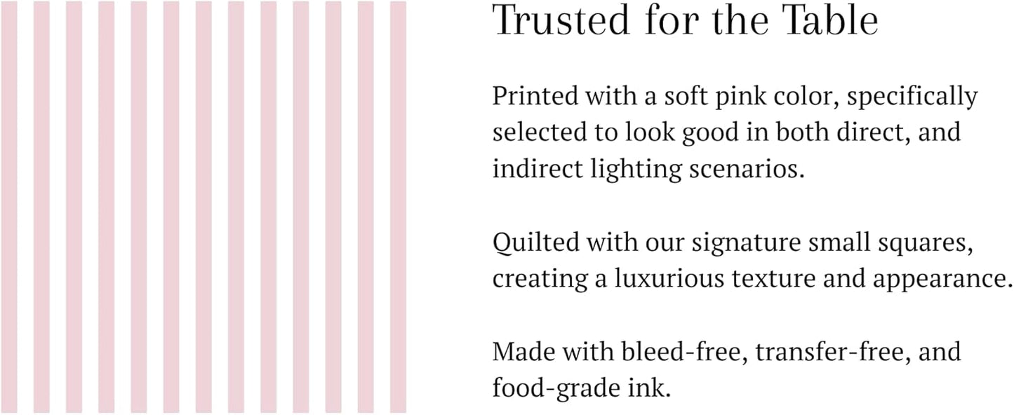 Pale Pink Cocktail Napkins Striped Paper Cocktail Napkins (Non-Toxic Ink) girl baby shower party decorations light pink and White blush Disposable Napkin set (50ct) 5" x 5"