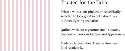 Pale Pink Cocktail Napkins Striped Paper Cocktail Napkins (Non-Toxic Ink) girl baby shower party decorations light pink and White blush Disposable Napkin set (50ct) 5" x 5"