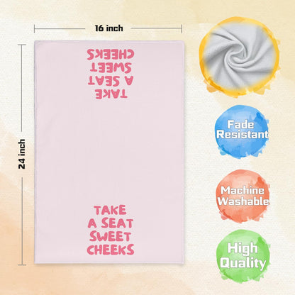Pink Sweet Cheeks Peach Decorative Bathroom Hand Towels Set of 2, Preppy Pink Girly Aesthetic Hand Towels for Bathroom Washroom Decor,Kitchen 16x24 Inch