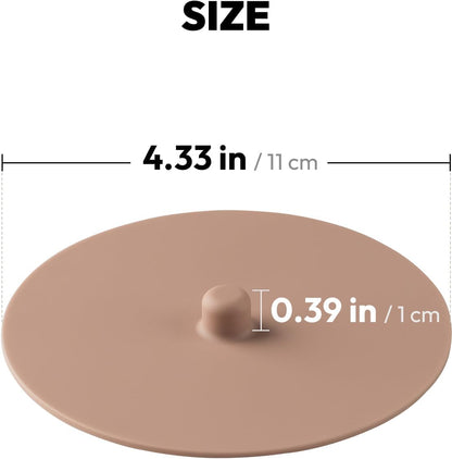 Silicone Cup Cover Lids, 4.3 Inch, 2 Pack - Pink Beige