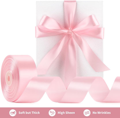Baby Pink Satin Ribbon, 1-1/2 Inch, 50 Yards